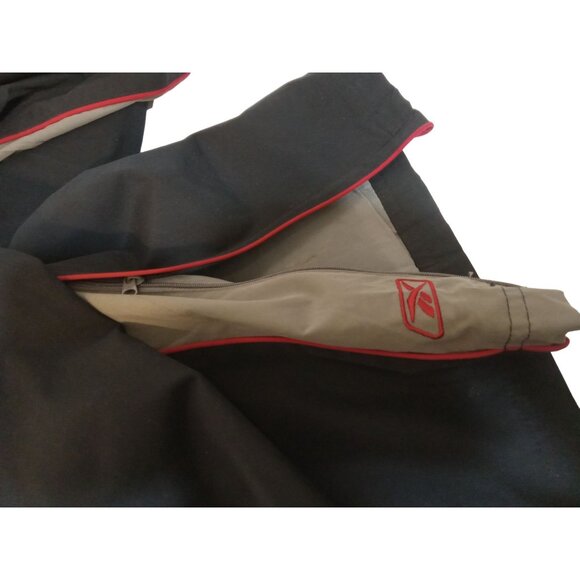 Reebok Jogging Suit Mens Size XXL Black Gray Red Stripe Pockets Leg Ankle Zip - Picture 7 of 11
